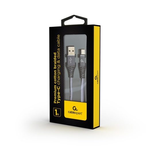 Gembird CC-USB2B-AMCM-1M-WB2 Premium 1m USB Type-C szürke-fehér töltő-és adatkábel