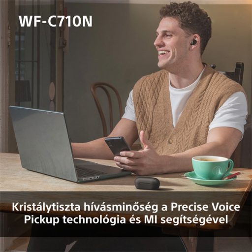Sony WFC710 True Wireless Bluetooth zajszűrős fekete fülhallgató