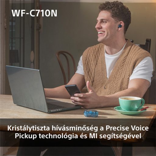 Sony WFC710 True Wireless Bluetooth zajszűrős üvegkék fülhallgató