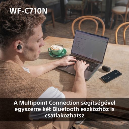 Sony WFC710 True Wireless Bluetooth zajszűrős üvegkék fülhallgató