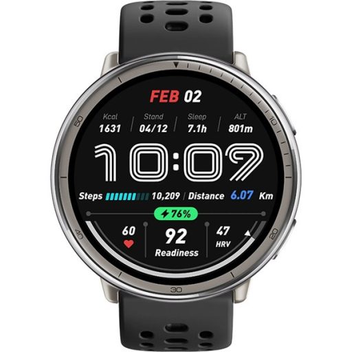 Amazfit Active 2 fekete szilikon szíjas okosóra
