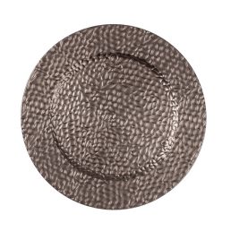 IRIS műanyag tálca, bőr hatású, arany 33 cm