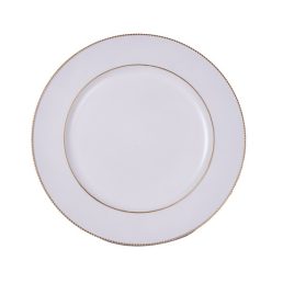 IRIS műanyag tálca, arany dísz széllel, fehér 33 cm