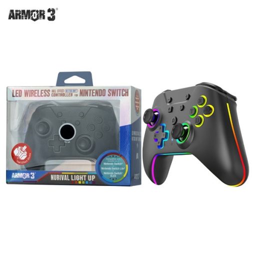 Armor3 M07619-BKHE NuRival Nintendo Switch fekete vezeték nélküli Hall Effect Stick kontroller