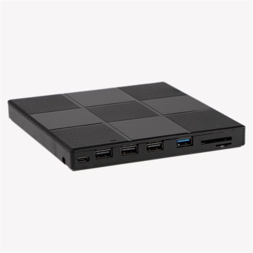 IRIS CUBE EXTERNAL külső DVD író, 8in1, USB 3.0, Read/write:CD/VCD/DVD, tálcás, DVD-RW, fekete