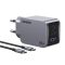 UGREEN Nexode Pro 65W USB/2xUSB-C fekete hálózati töltő + Type-C kábel