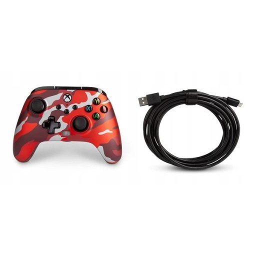 PowerA 1525942-01 Enhanced Wired Xbox Series X|S/Xbox One/PC Red Camo vezetékes kontroller