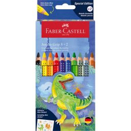   Faber-Castell Grip Jumbo Dinoszaurusz  8+2 db háromszögletű színes ceruza készlet