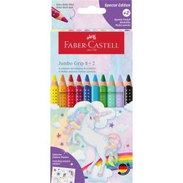   Faber-Castell Grip Jumbo Unikornis 8+2 db háromszögletű színes ceruza készlet