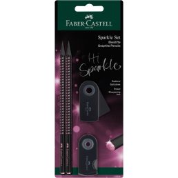   Faber-Castell Sparkle Midnight 4 db-os fekete/rózsa B háromszögletű grafitceruza szett