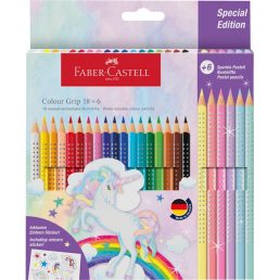   Faber-Castell Grip Unikornis 18+6 db háromszögletű színes ceruza készlet