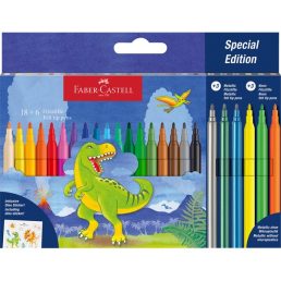   Faber-Castell Dinoszaurusz 18+6 db filctoll készlet, matricával