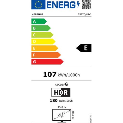 Hisense 75" 75E7QPRO 4K UHD Smart Gamer QLED TV