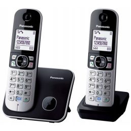   Panasonic KX-TG6812PDB DUO fehér háttérvil. kihangosítható hívóazonosítós fekete dect telefon