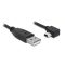 Delock 82683 USB 2.0-A apa - USB mini-B 5 tűs  könyök apa átalakító kábel, 3m