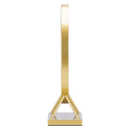 HUMANAS HM04 kerek álló smiktükör, 40 cm átmérő, LED, integrált érintő gombok, 3 színhőmérséklet, arany