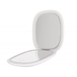   HUMANAS PM01 kézi sminktükör, LED háttérvilágítás, állítható fényerő, 3 színhőmérséklet, mikro USB, 5x zoom