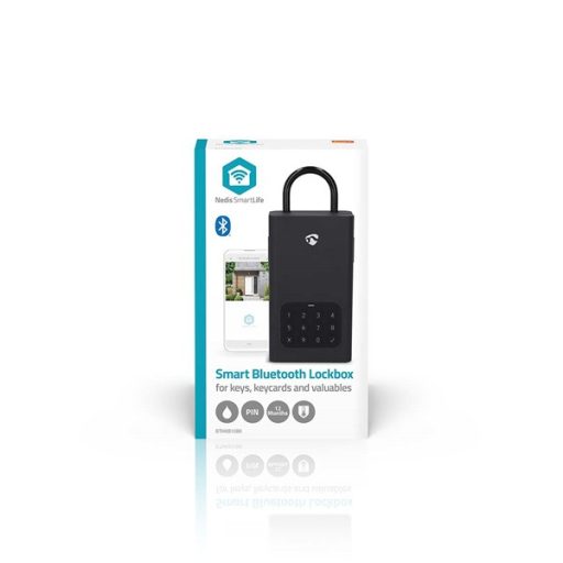 Nedis BTHKB10BK okos kulcs széf, Bluetooth®, IPX5, 2 x AA elem (nem tartozék), rozsdamentes acél kulcsszéf