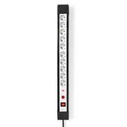   Nedis ESC103SPF1PRO 10 aljzatos elosztó túlfeszűltségvédelemmel, H05VV-F 3G1.5mm2 , 3680 W, 16A, hossz 3m