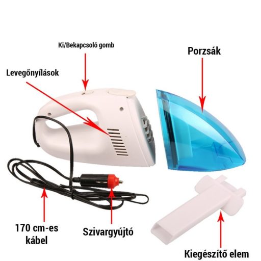 Autós szivargyújtós kézi porszívó