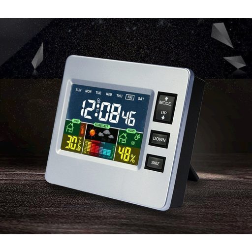 Multifunkciós LCD kijelzős időjárás állomás és asztali óra