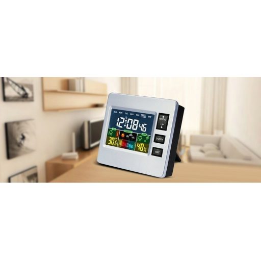 Multifunkciós LCD kijelzős időjárás állomás és asztali óra