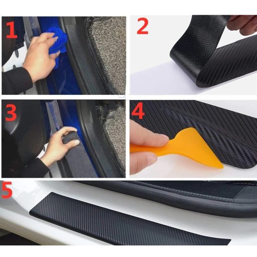 3D Karbon Kopásvédő Fólia Ajtóküszöbhöz (4db)