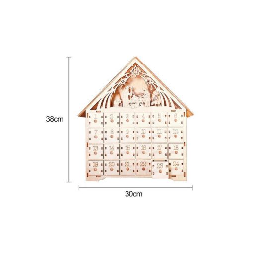 Fa Karácsonyi Adventi naptár LED világítással