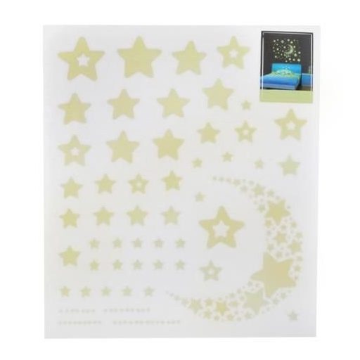 52 db-os, sötétben világító csillag falmatrica