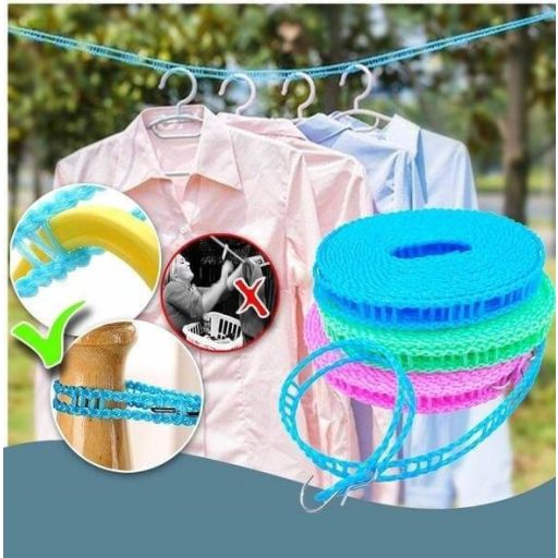 Csúszásmentes szélálló ruhaszárító kötél