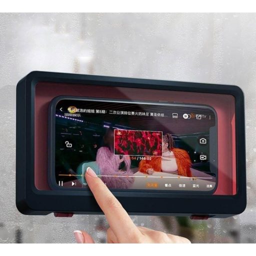 Vízálló telefontartó,- falra rögzíthető konyhai, fürdőszobai telefontartó