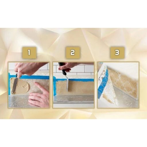 Tortadíszítő sablon, Virág mintás dekoráló stencil (4 db)