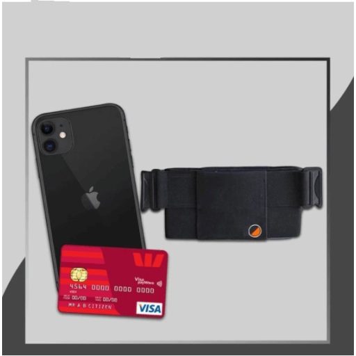 Észrevehetetlen pénztárca, sport telefontartó, Nadrágra és övre rögzíthető pénztárca