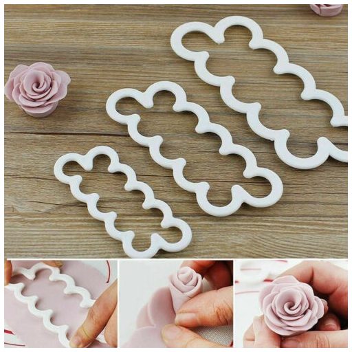 Rózsakészítő forma tortadekorációhoz (3 db)