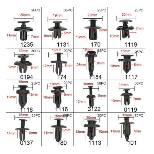 Rögzítő patent készlet autóhoz