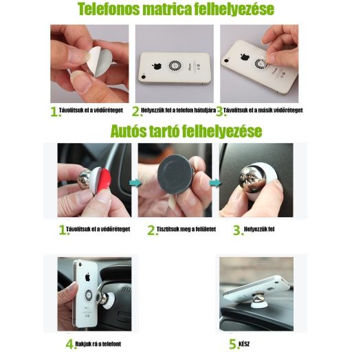 Univerzális mágneses autós telefontartó bármilyen telefonhoz