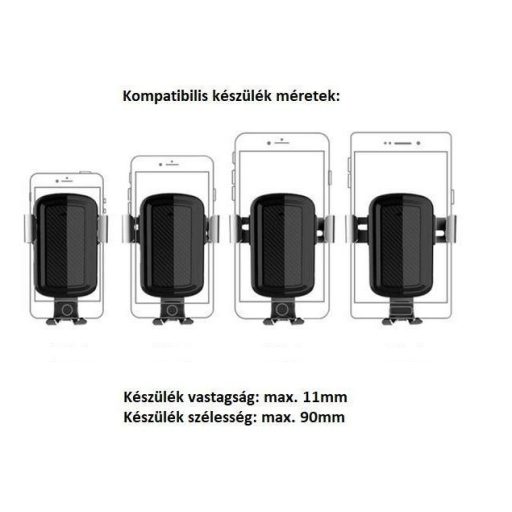 Szellőzőrácsra szerelhető autós telefontartó 4-6