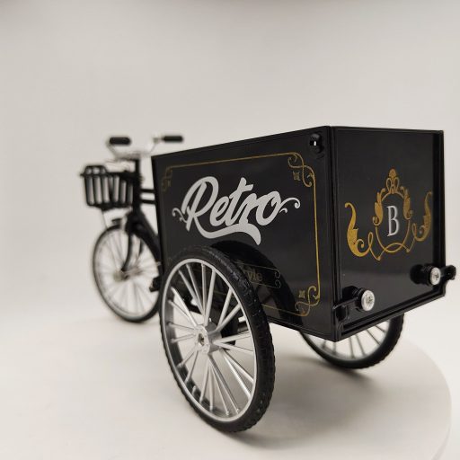 Retro Alloy Classic Tricikli Részletes Aranyozott Makett