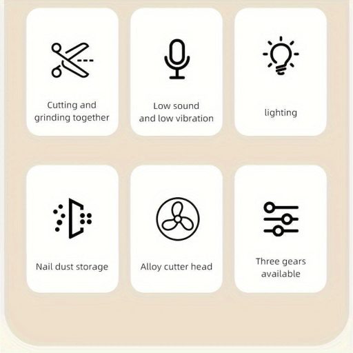 Körömvágó és polírozó LED-es fénnyel, lítium-ion akkumulátorral, otthoni használatra, szalonminőségű körömápoláshoz