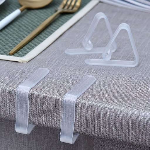 10 Darab Átlátszó Szélálló Asztalterítő Csipesz