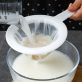   Joghurt, Tejszűrő - Szója, Tea, Kávé Hálós Szűrő Tej- és Italfőzéshez - Nagy Zsinóros Hálóeszköz Mandulatejhez, Tartós Nylon Zsák