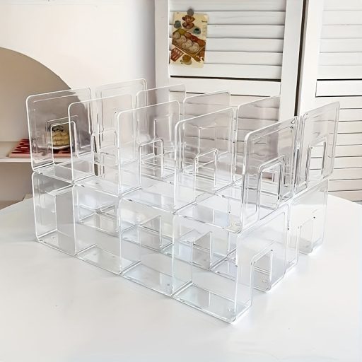 2db Átlátszó Műanyag 4-Rekeszes Táska Szervező