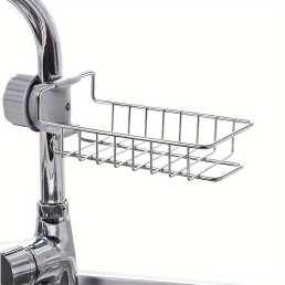   1 db rozsdamentes acélból készült konyhai csaptelep szivacstartó