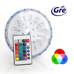   GRE mágneses, medence falra helyezhető RGB lámpa, távirányítóval