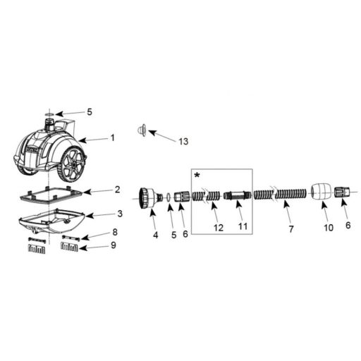 INTEX Auto Pool Cleaner ZX50 automata vízalatti medence porszívó robot (28007)