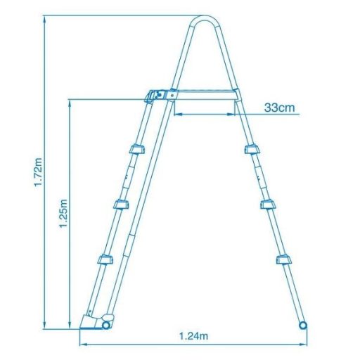 INTEX Biztonsági medence létra 3 fokos 122cm magas medencékhez (28076)