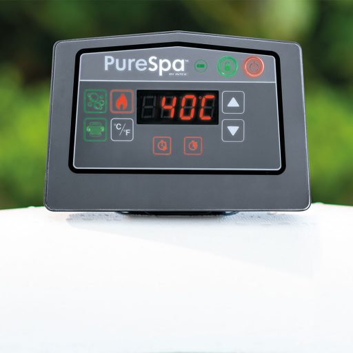 INTEX PureSPA Greywood Deluxe jacuzzi, 6 személyes, kerek, D216 x 71 cm, szürke / fehér (28442)