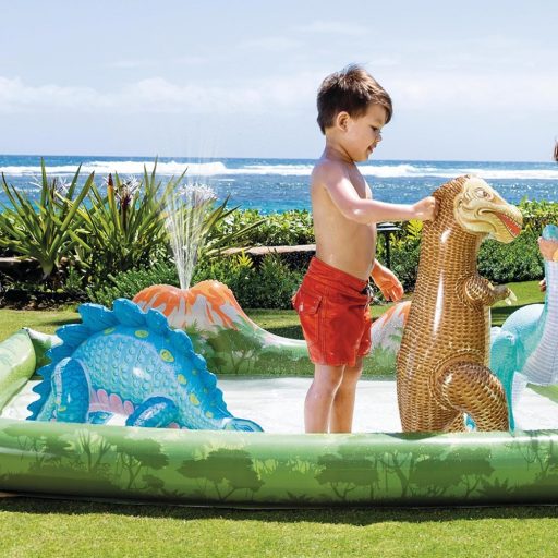 INTEX Jurassic Adventure Play Center felfújható vízicentrum, élménymedence, 201 × 201 × 36 cm